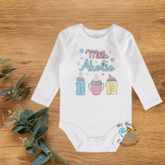 Baby Long Sleeve Onesie - Milk Aholic