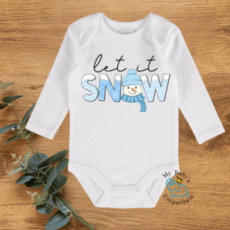 Baby Long Sleeve Onesie - Let It Snow