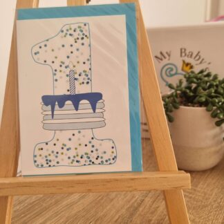 Baby Cards - "1" in Blue
