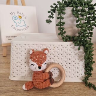 Crocheted Animal Rattle - Fox