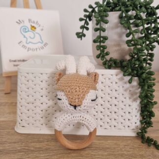 Crocheted Animal Rattle - Deer
