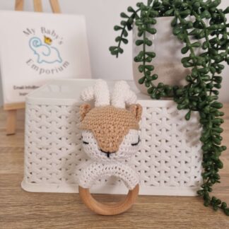 Crocheted Animal Rattle - Deer