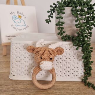Crocheted Animal Rattle - Cow