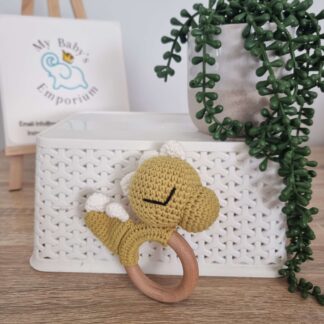Crocheted Animal Rattle - Dinosaur