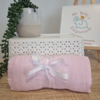 Soft Bamboo Cotton Muslin Wrap – Extra Large & Versatile - Pink