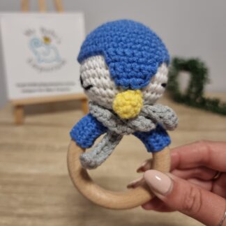 Crocheted Animal Rattle - Penguin