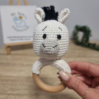 Crocheted Animal Rattle - Zebra