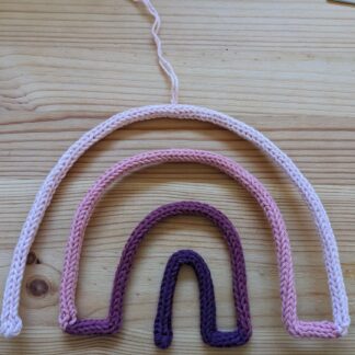 Knitted Wire Art Hanging Rainbows - Pinks