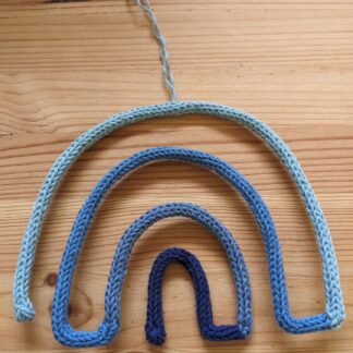Knitted Wire Art Hanging Rainbows - Blues