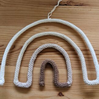 Knitted Wire Art Hanging Rainbows - Neutral