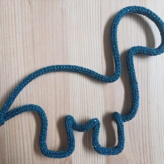 Dinosaur Knitted Wire Art - Glitter Green
