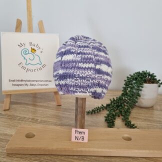 Baby Beanies Prem to Newborn - purple mix