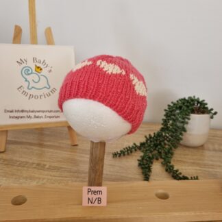 Baby Beanies Prem to Newborn - pink hearts