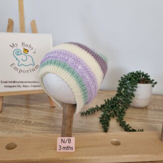 Baby Beanies Newborn to 3 Months - green/mauve