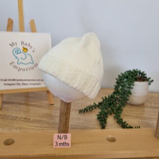 Baby Beanies Newborn to 3 Months - cream
