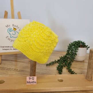 Baby Beanies 9 - 12 months - yellow lace