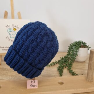 Baby Beanies for toddlers to 3 years - navy cable