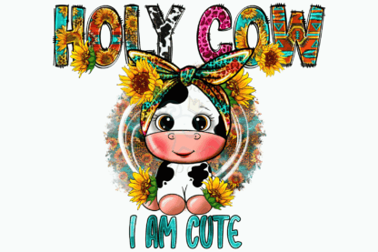 Baby Short Sleeve Onesie - Howly Cow I Am Cute - Image 2
