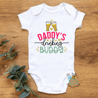 Baby Short Sleeve Onesie - Daddy's Drinking Buddy