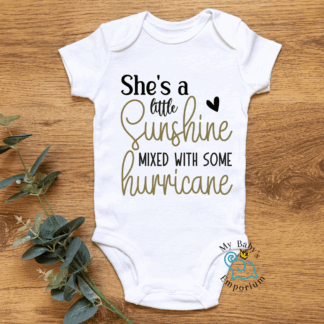 Baby Short Sleeve Onesie - She's A Little Sunshine...