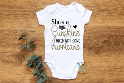 Baby Short Sleeve Onesie - She's A Little Sunshine...