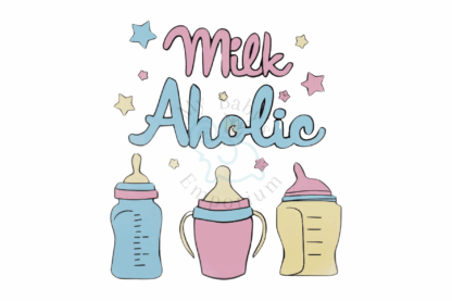 Baby Short Sleeve Onesie - Milk Aholic - Image 2