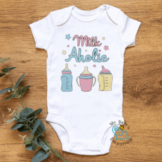 Baby Short Sleeve Onesie - Milk Aholic