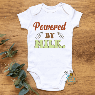 Baby Short Sleeve Onesie - Powered By Milk