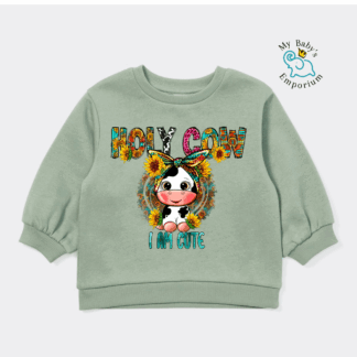 Baby Fleece Jumper - Holy Cow I Am Cute