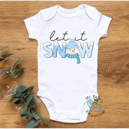 Baby Short Sleeve Onesie - Let It Snow