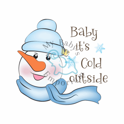 Baby Long Sleeve Onesie - Baby It’s Cold Outside Snowman - Image 3
