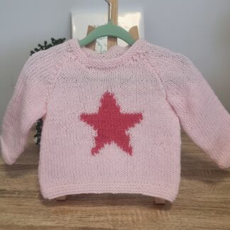 Star Handknitted Baby Girl Jumper
