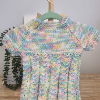 Rosie Handknitted Baby Dress Newborn - 3 Months