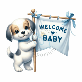 “Welcome Baby” Personalised Animal Onesie 🍼 - Prem (00000), Dog